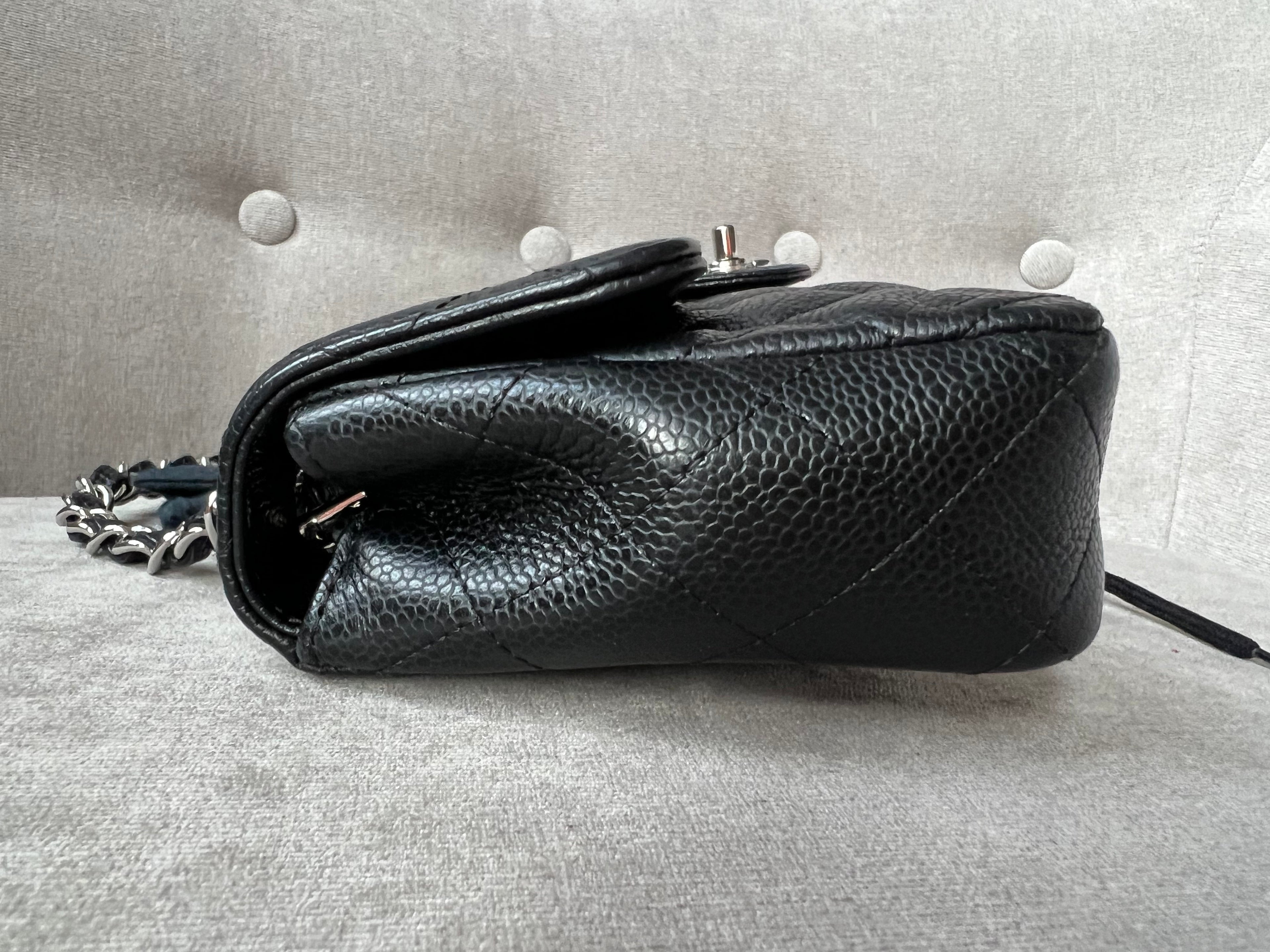 Chanel East West Flap in Black Caviar Silver Hardware