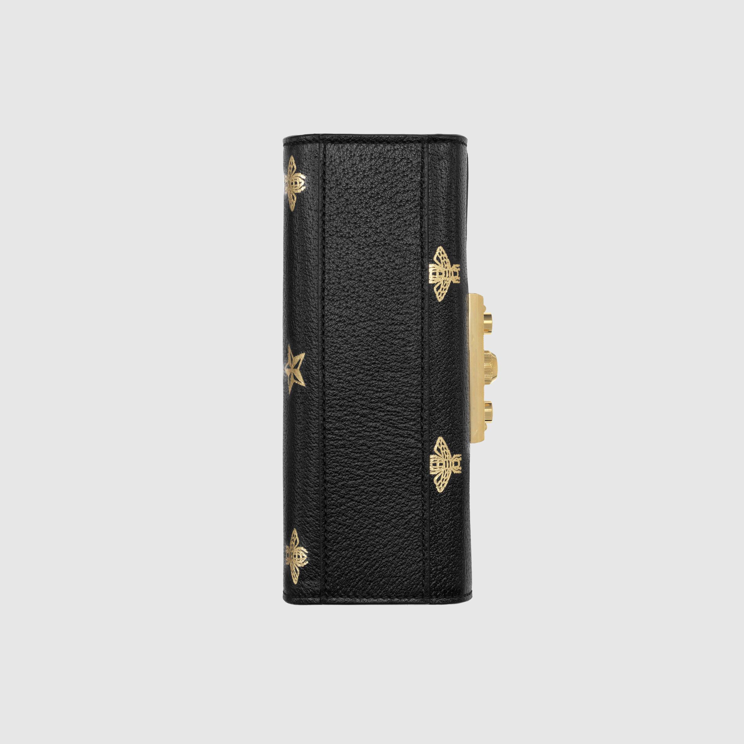 Gucci Padlock Bee Star Small Shoulder Bag Black