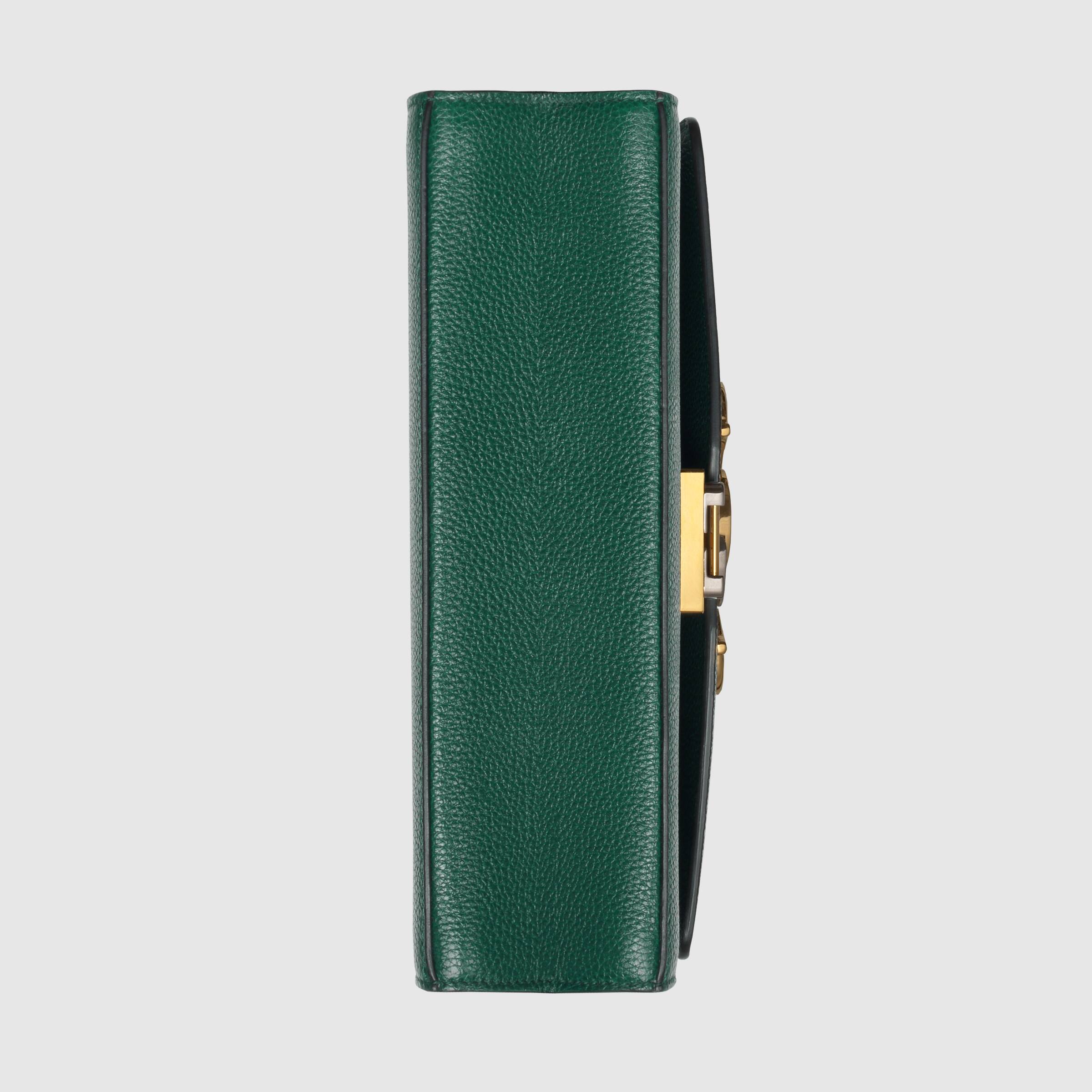 Gucci Zumi Grainy Leather Small Shoulder Bag Green