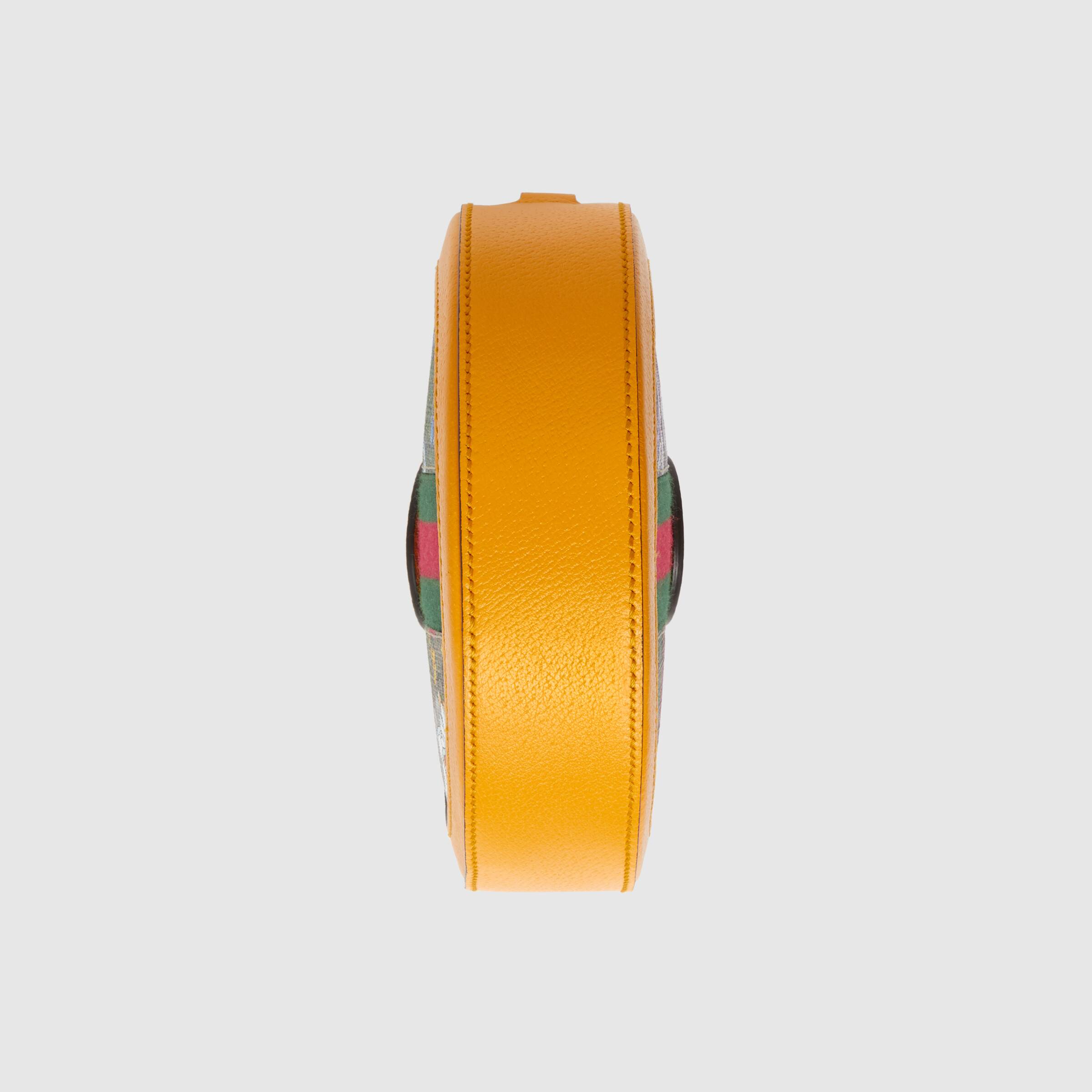 Gucci Ophidia GG Flora Mini Round Shoulder Bag Yellow