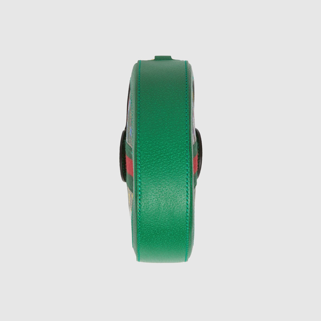 Gucci Ophidia GG Flora Mini Round Shoulder Bag Green