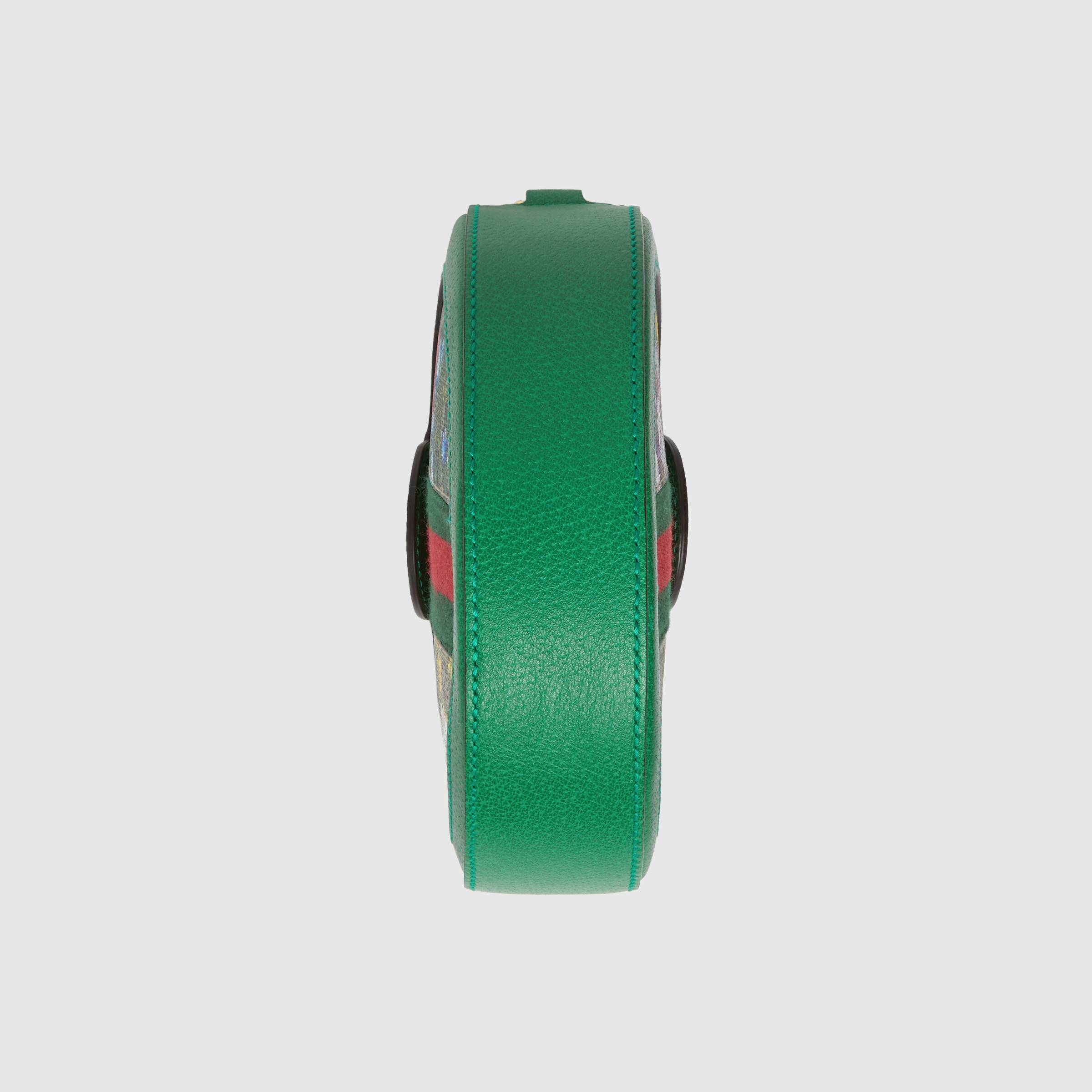 Gucci Ophidia GG Flora Mini Round Shoulder Bag Green