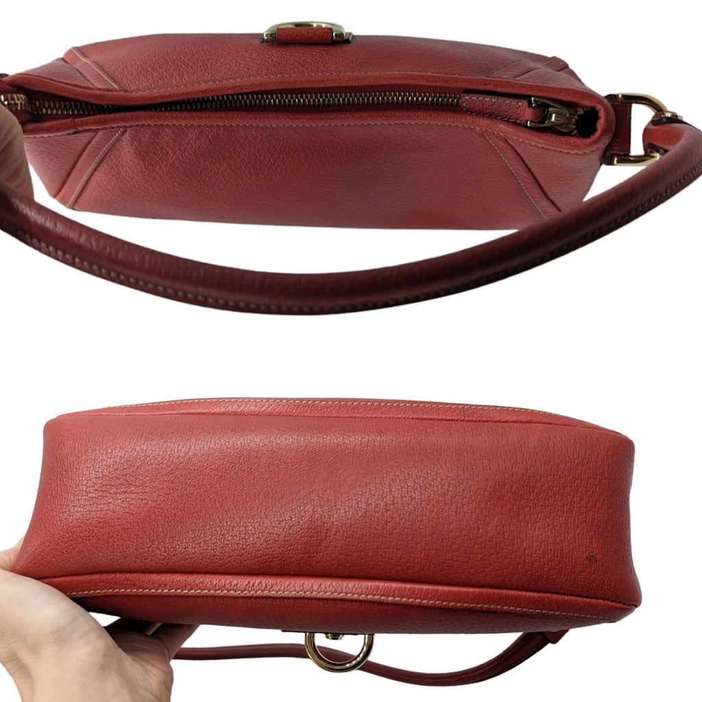 Gucci Red Leather Abbey D-Ring Pochette