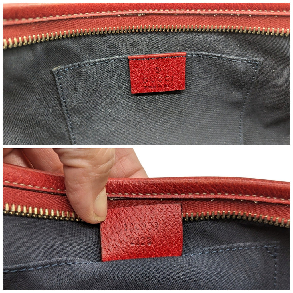 Gucci Red Leather Abbey D-Ring Pochette