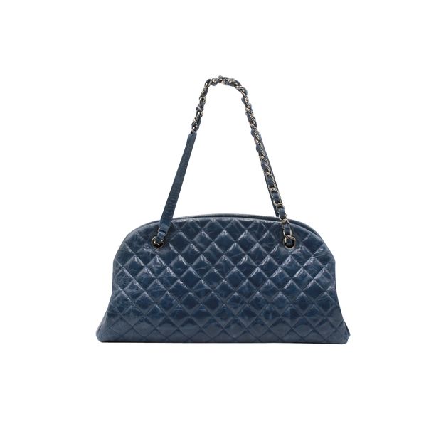 CHANEL Dark Blue Quilted Mademoiselle Leather Bag 2011