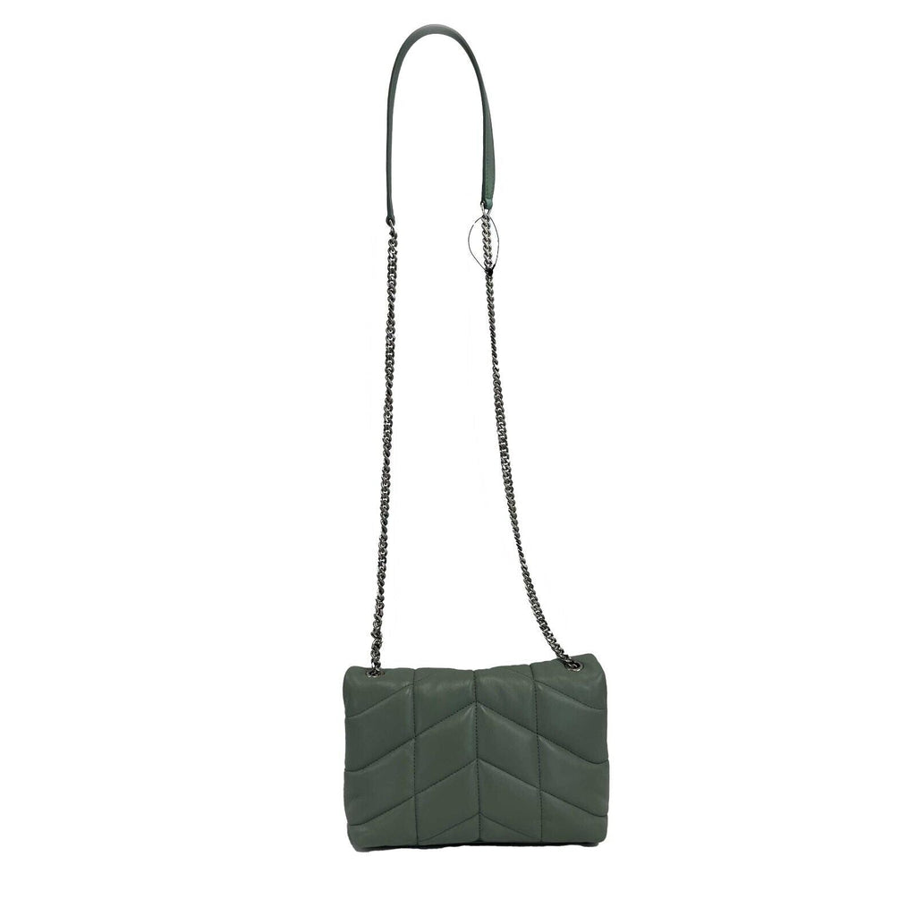 SAINT LAURENT - Puffer Mint Quilted Leather Mint Green / Silver Toy Crossbody