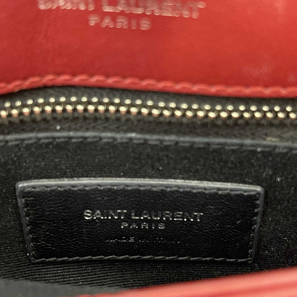 SAINT LAURENT LouLou Toy Strap Bag in Quilted Y Leather Red Cranberry Crossbody