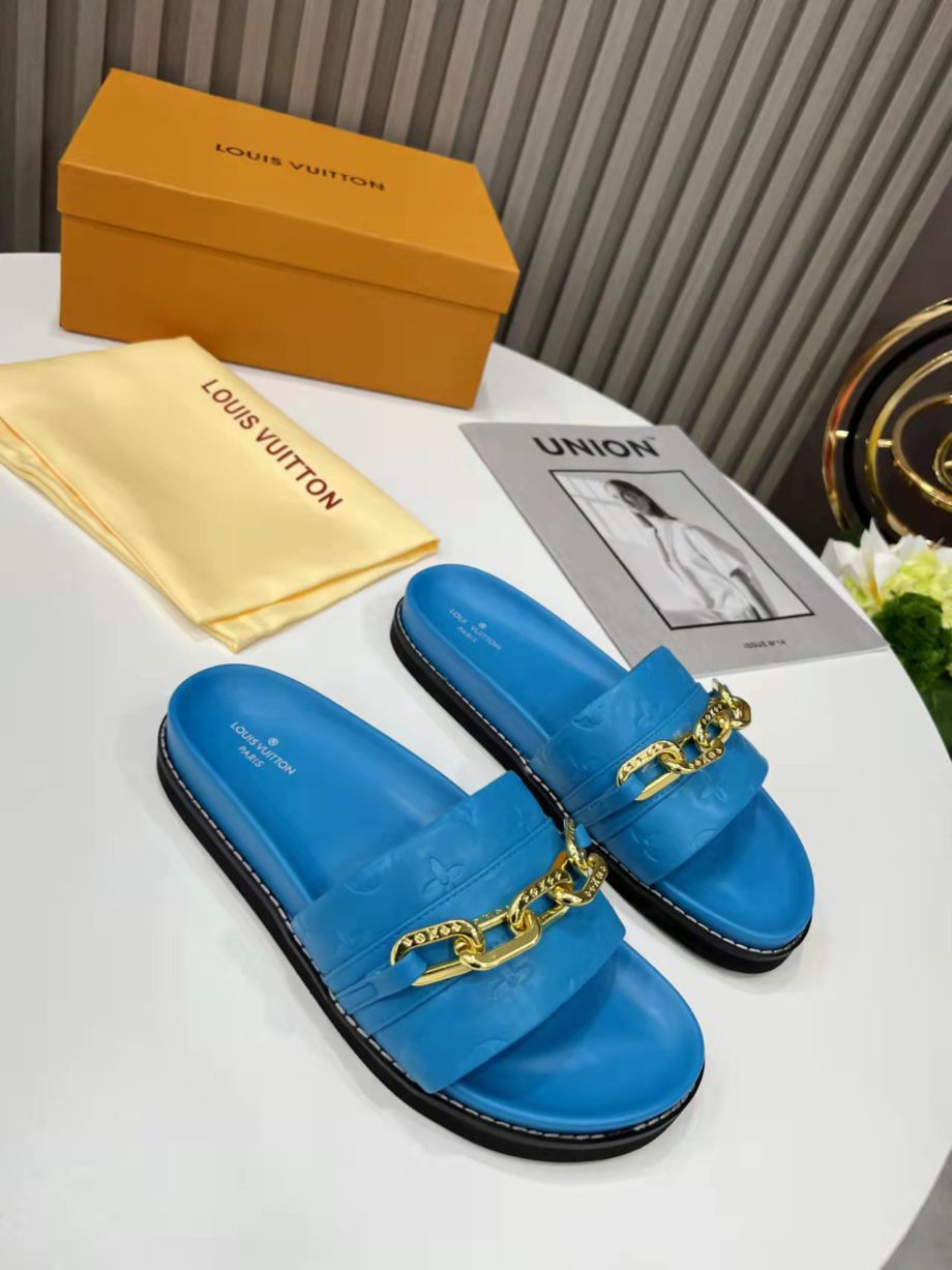 louis vuitton Sunset Flat Comfort Mule Blue For Women LV