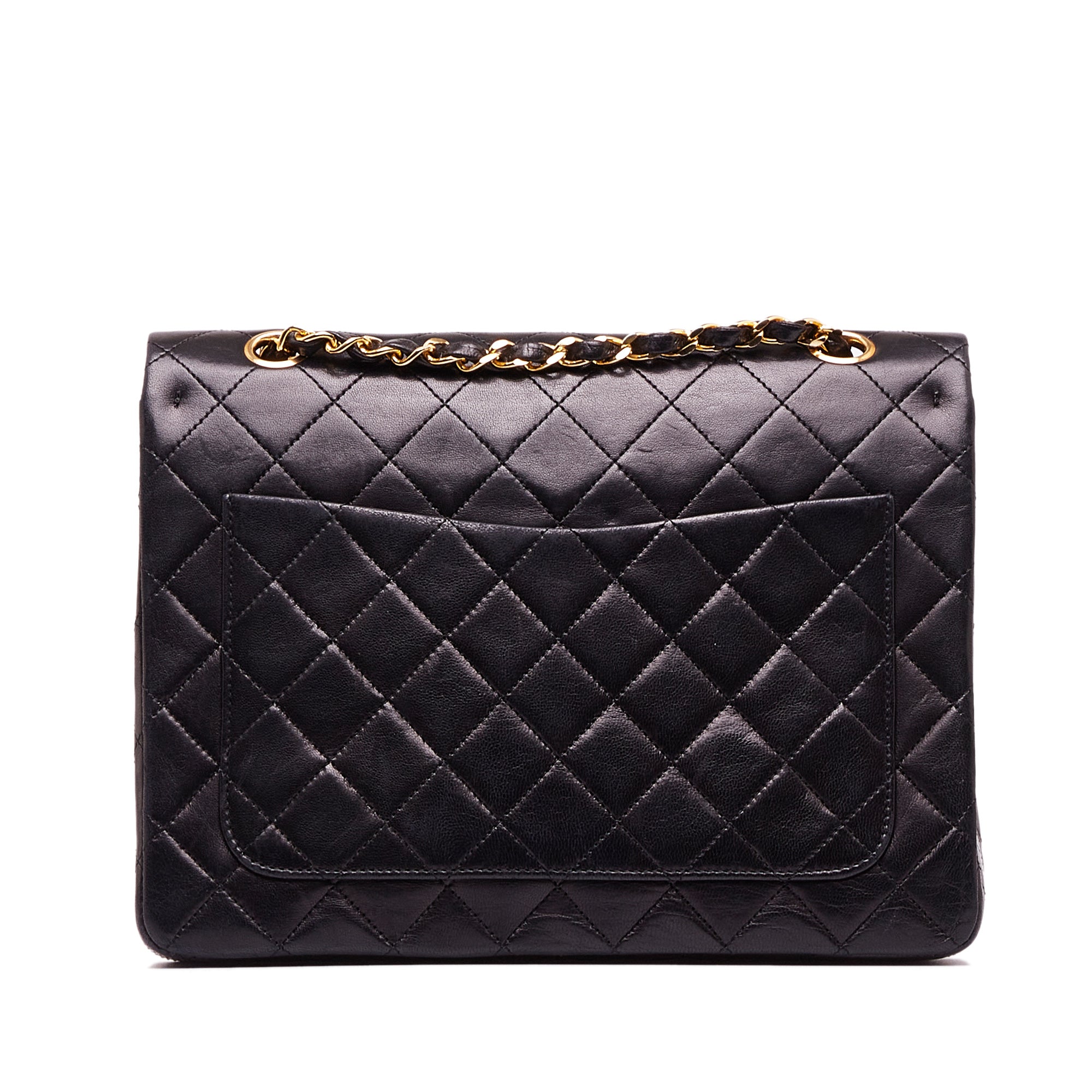 CHANEL Medium Tall Classic Lambskin Double Flap Shoulder Bag