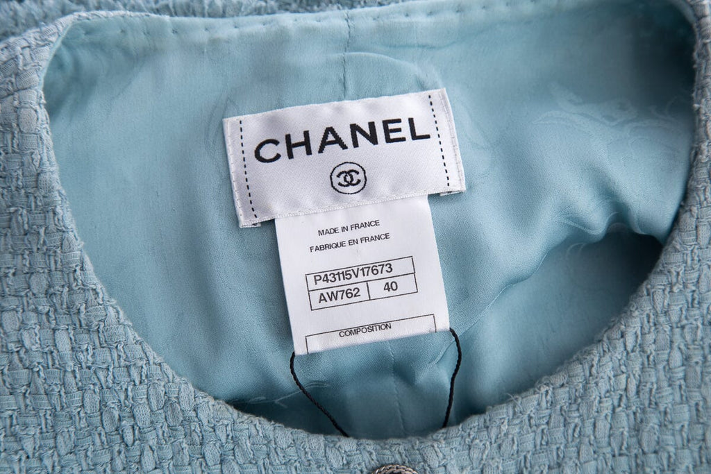 Chanel Blue Tweed Dress SZ 40