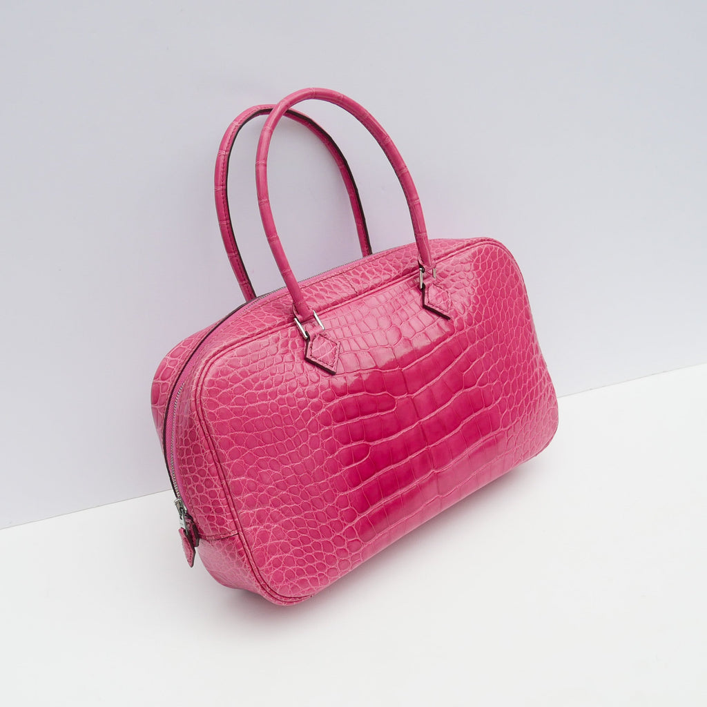 HERMES * 2006 PLUME ELAN 28 Alligator Fuchsia
