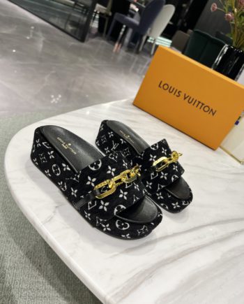 louis vuitton Jumbo Flatform Mule Black For Women LV