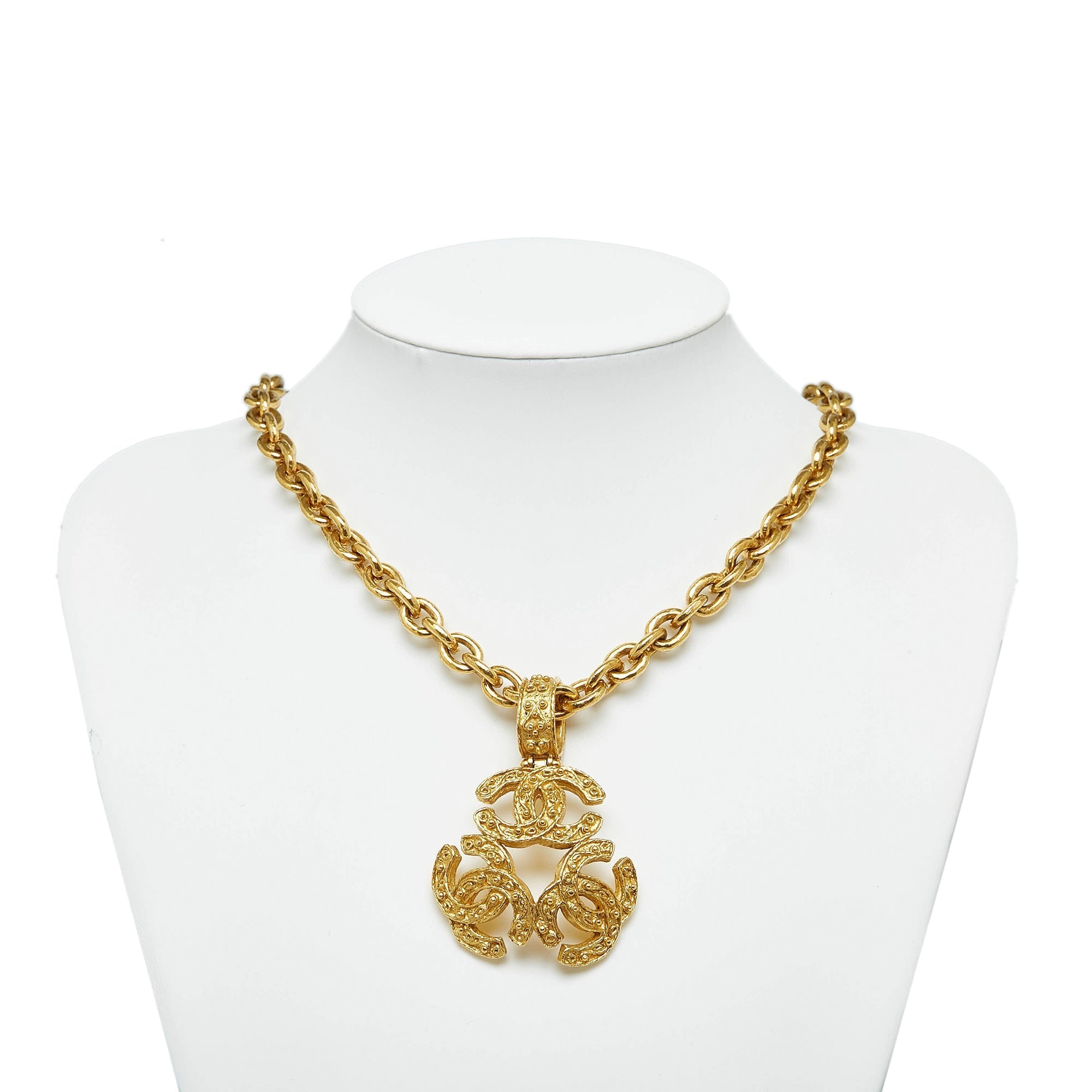CHANEL Triple Coco Necklace Costume Necklace