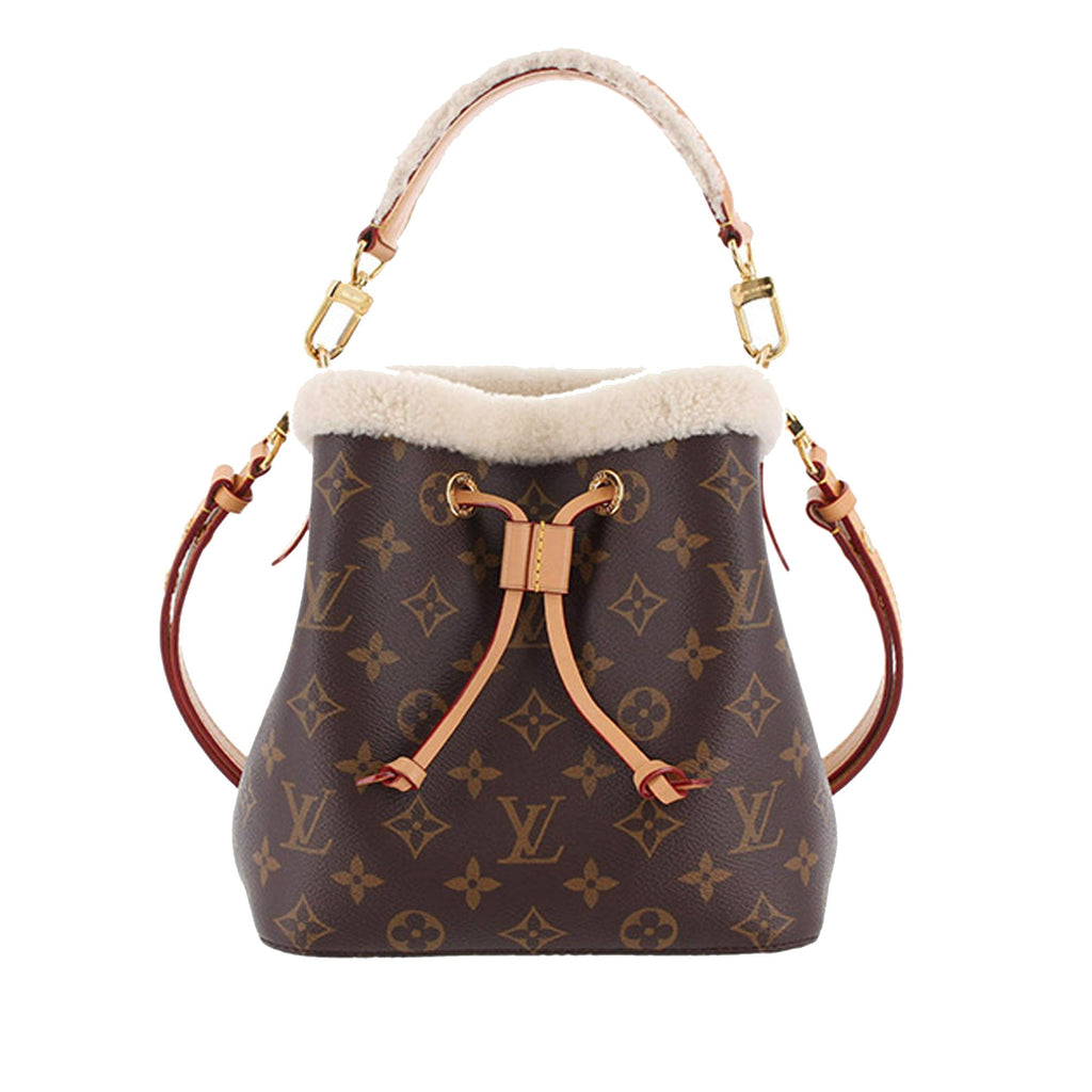 LOUIS VUITTON Monogram Neonoe Shearling BB Bucket Bag