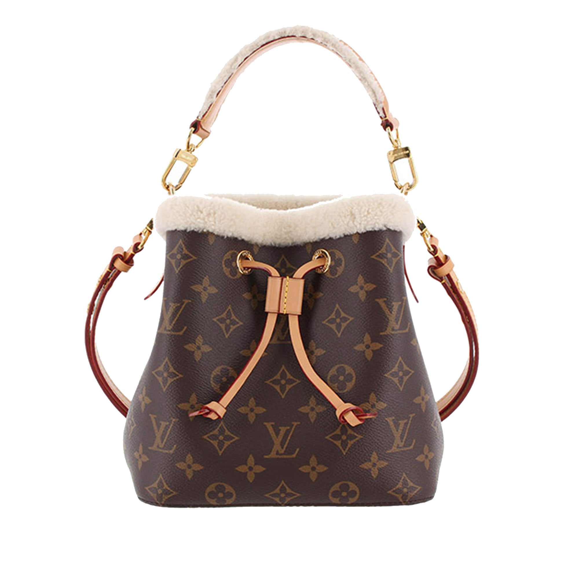 LOUIS VUITTON Monogram Neonoe Shearling BB Bucket Bag