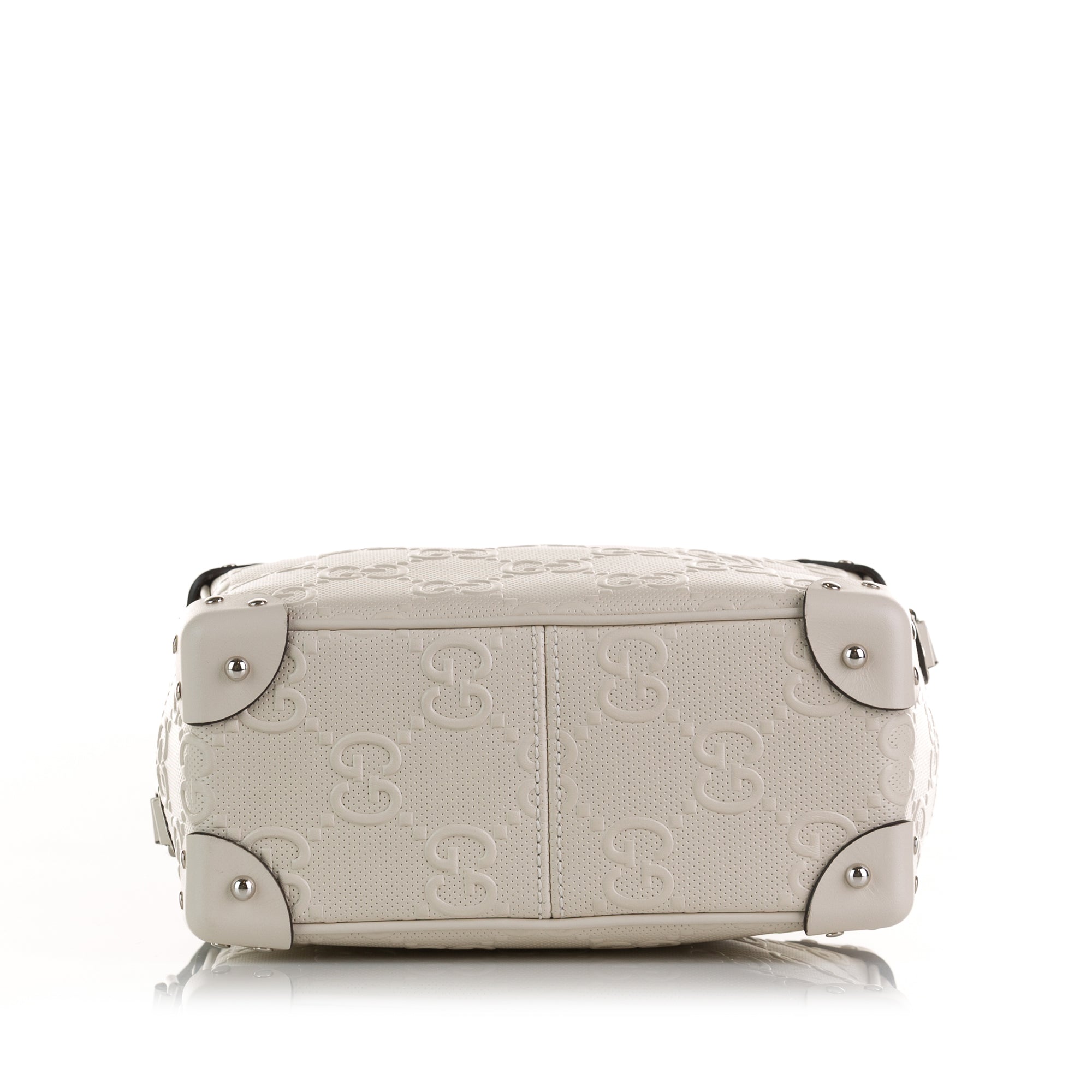 Gucci Square Bag White Perforated GG Embossed Leather