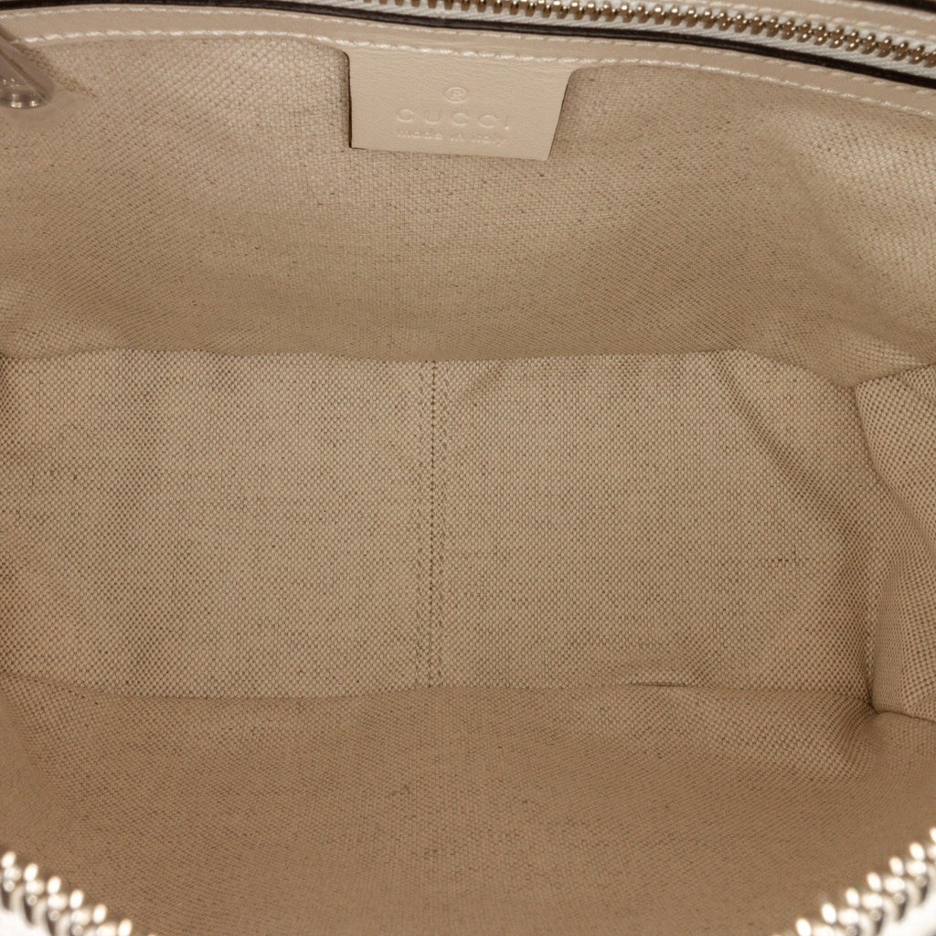 Gucci Square Bag White Perforated GG Embossed Leather