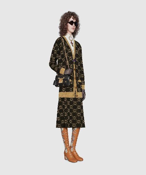 Gucci Padlock Bee Star Small Shoulder Bag Black