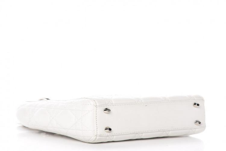Mini Lady Dior Lambskin Bag Off-White