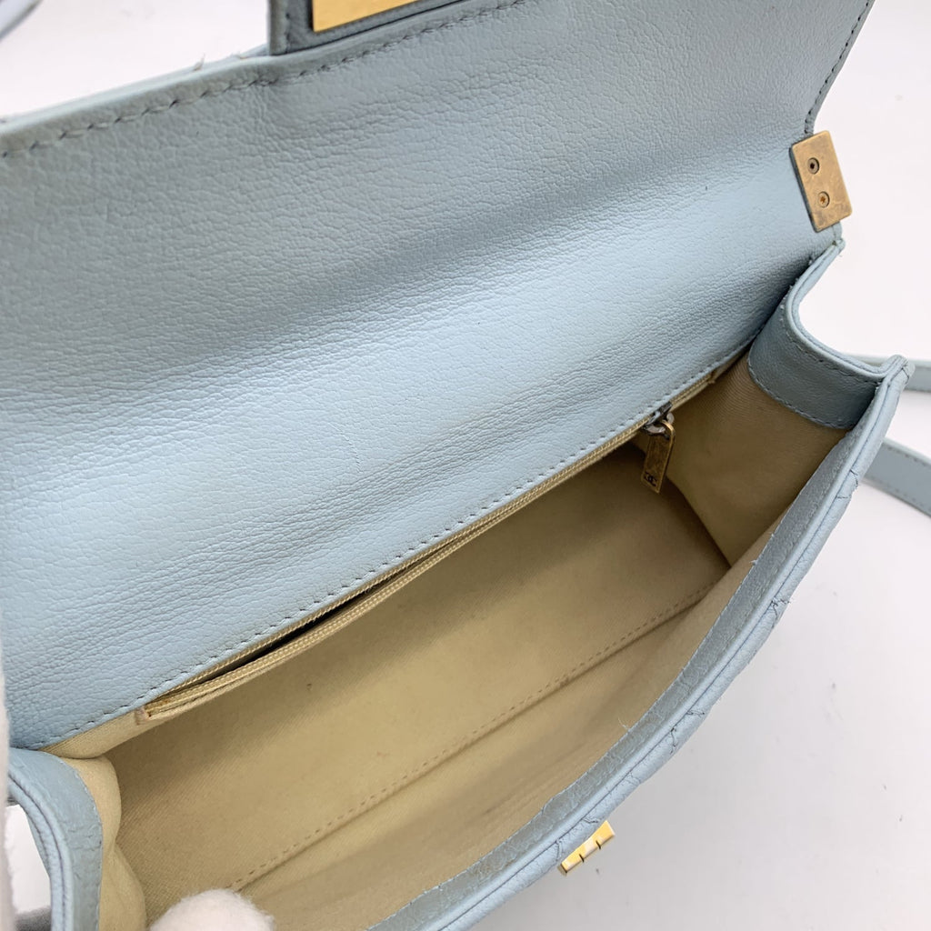 CHANEL Light Blue Quilted Leather Trendy Reissue Shoulder Bag