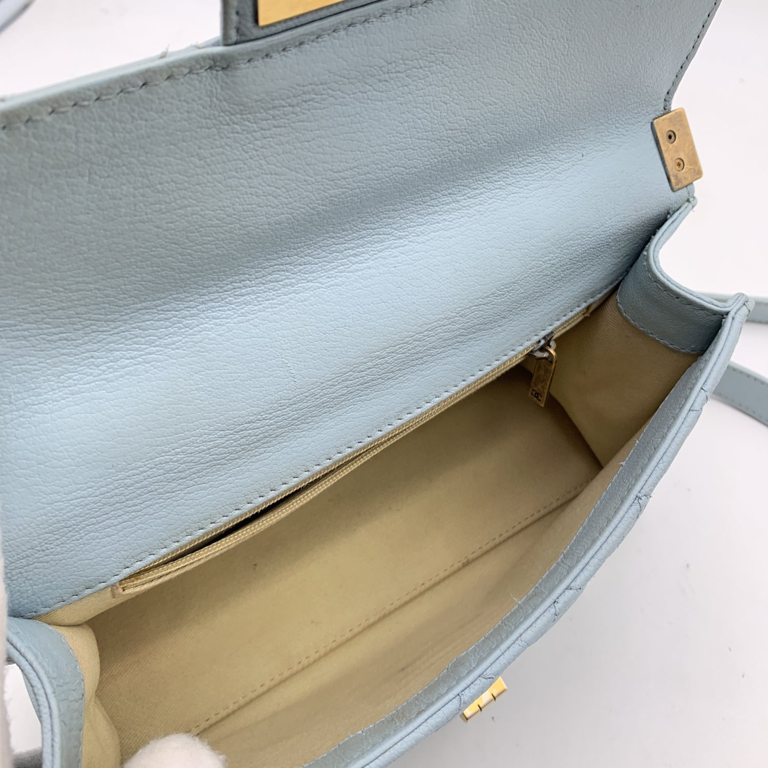 CHANEL Light Blue Quilted Leather Trendy Reissue Shoulder Bag
