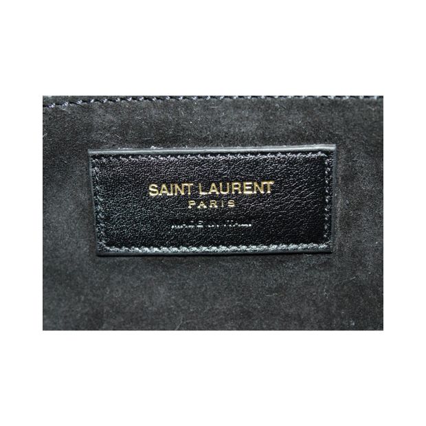 SAINT LAURENT Black 2 Way Crossbody Clutch