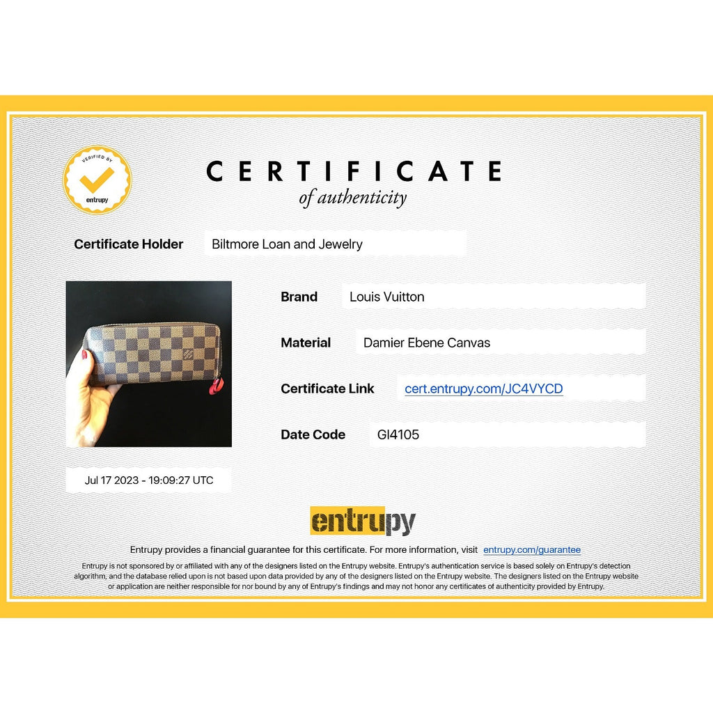 Louis Vuitton Damier Ebene Clemence Wallet Cherry