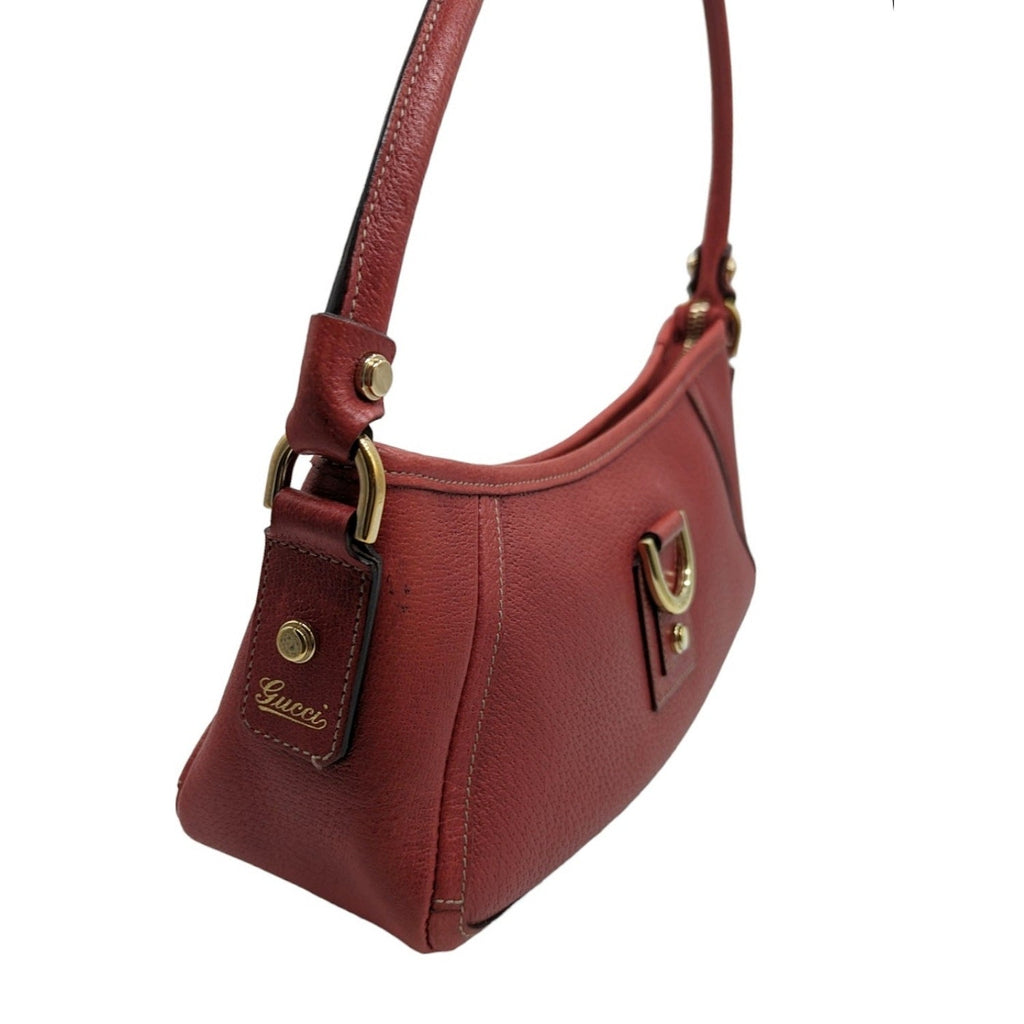 Gucci Red Leather Abbey D-Ring Pochette