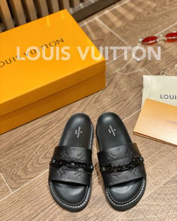 louis vuitton Sunset Flat Comfort Mule Black For Women LV