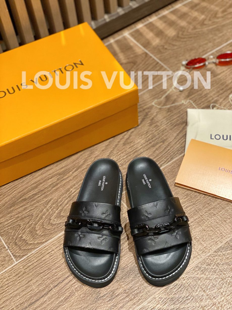louis vuitton Sunset Flat Comfort Mule Black For Women LV
