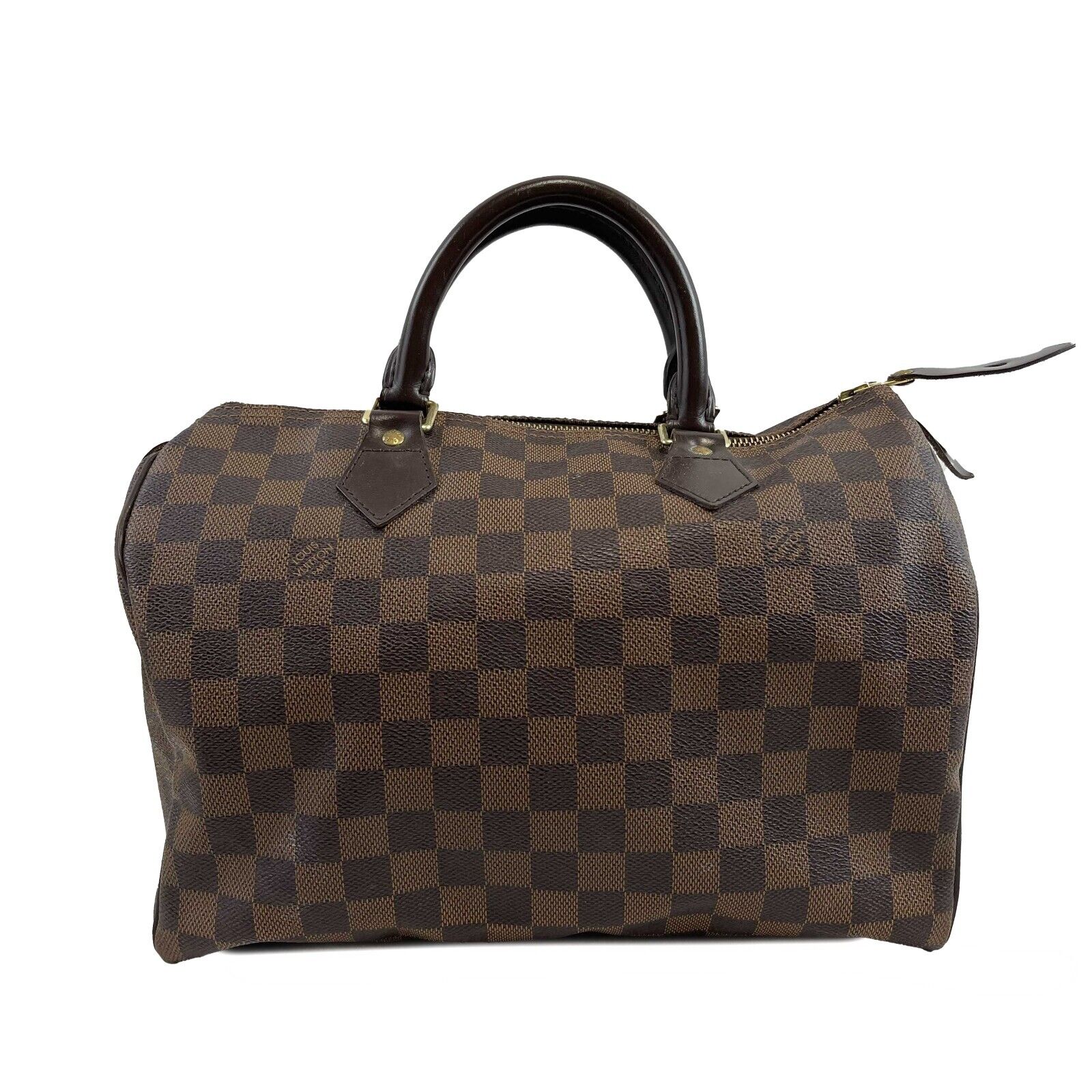 LOUIS VUITTON Speedy 30 2013 Damier Ebene Brown Handbag