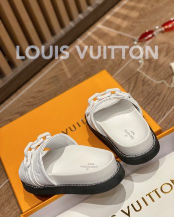 louis vuitton Sunset Flat Comfort Mule White For Women LV