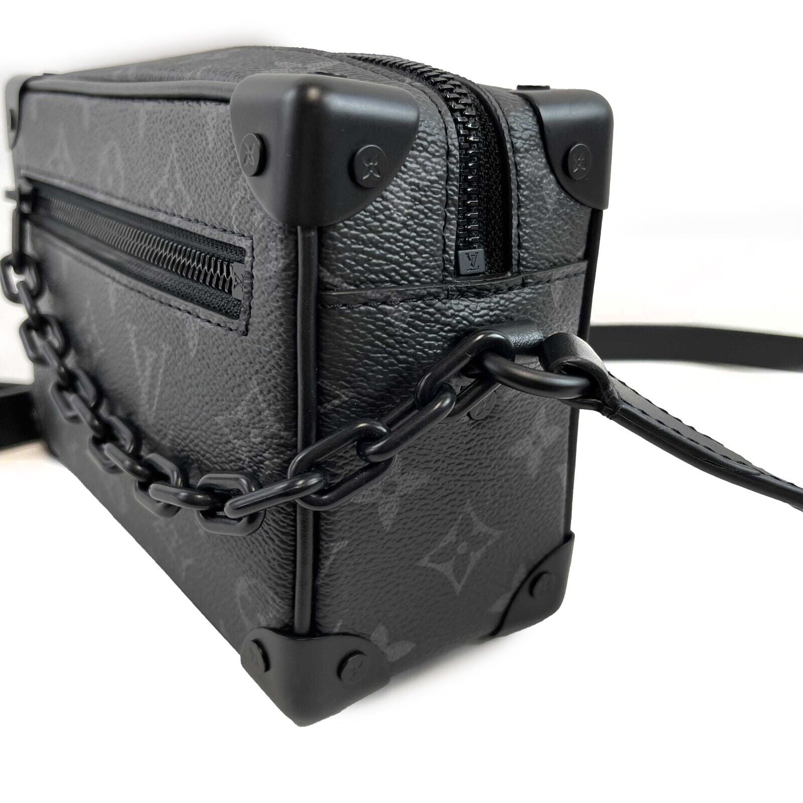 LOUIS VUITTON Excellent Mini Soft Trunk Monogram Eclipse Black Handbag