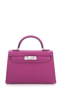 Hermès 2018 Rose Pourpre Chevre Mysore Mini Kelly 20cm W/PHW