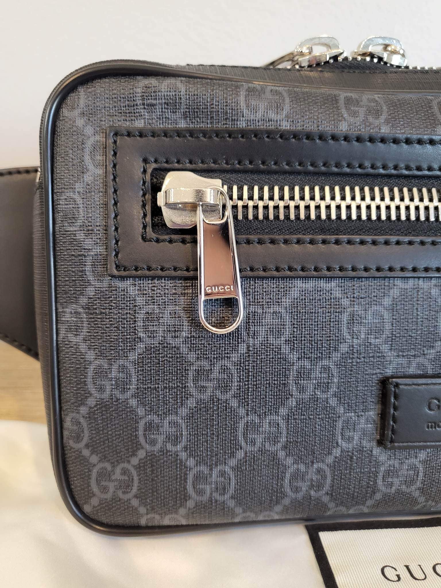 Authentic GG Black Belt Bag Gucci