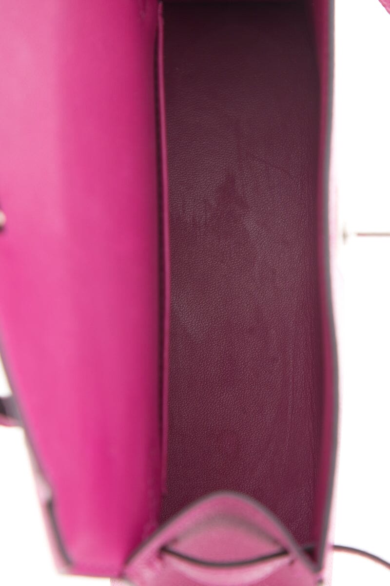 Hermès 2018 Rose Pourpre Chevre Mysore Mini Kelly 20cm W/PHW