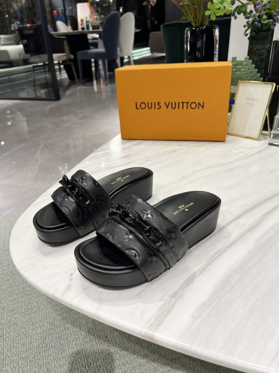 louis vuitton Jumbo Flatform Mule Black For Women LV
