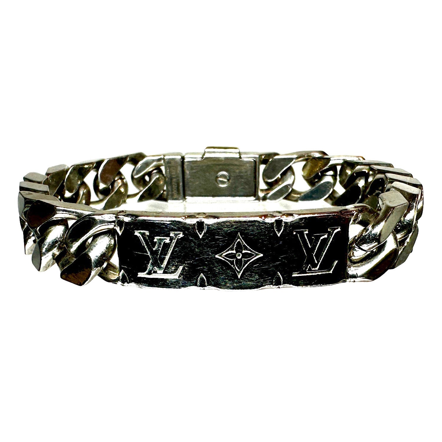 Louis Vuitton Monogram Palladium Finish Cuban Link Bracelet M00270 - DI1210