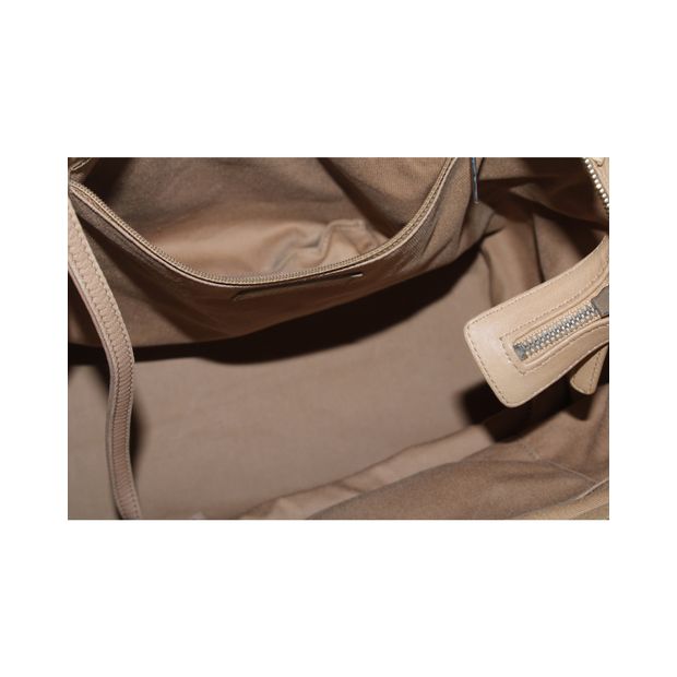 CHANEL Light Brown And Black Quilted Tote Bag In Silver Hardware