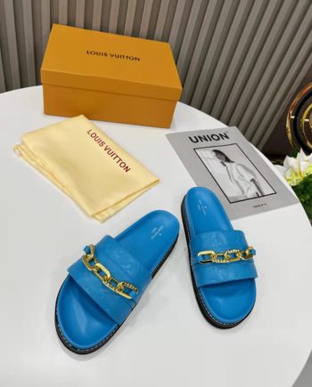 louis vuitton Sunset Flat Comfort Mule Blue For Women LV