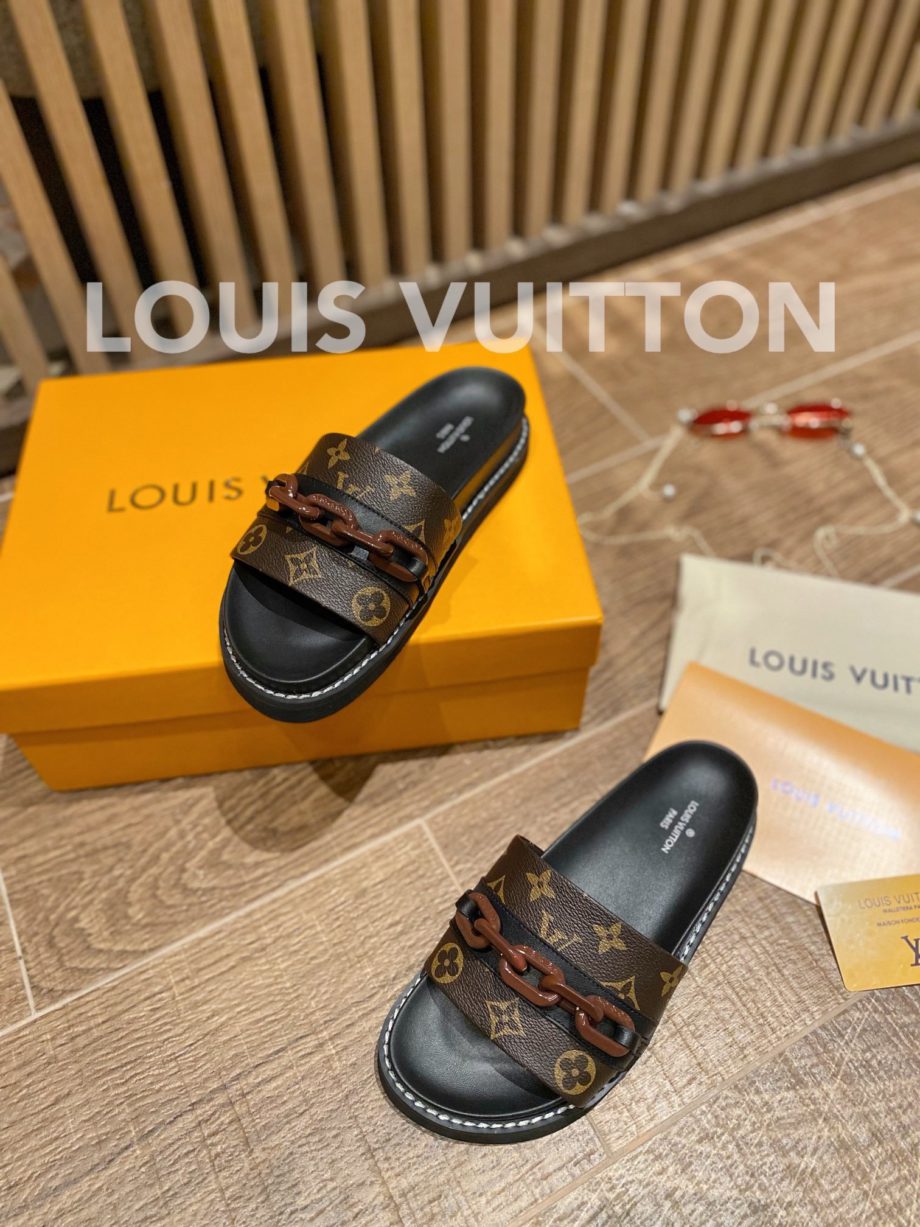 louis vuitton Sunset Flat Comfort Mule Black/Brown For Women LV