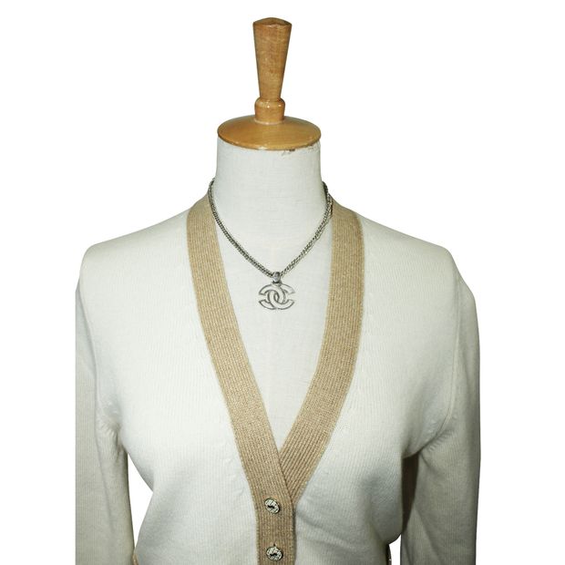 CHANEL Vintage Silver Tone Chocker With "Cc"