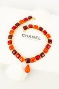 Collier en p��te de verre Chanel 1990s