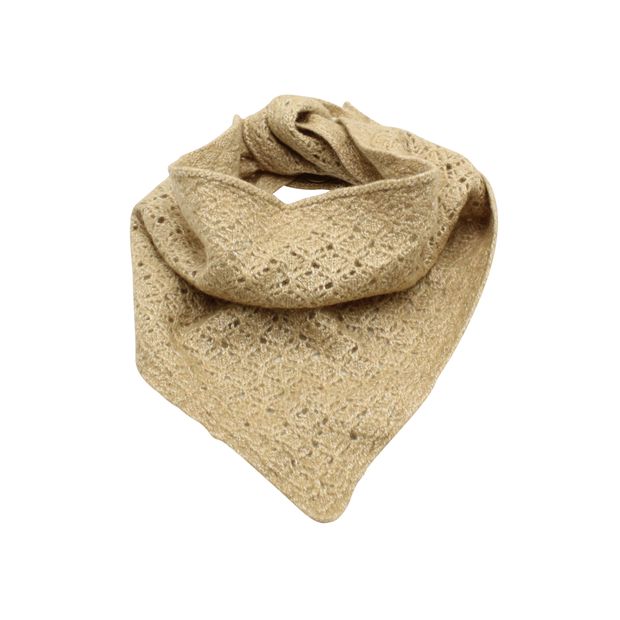 CHANEL Beige/ Gold Triangle Cashmere Shawl