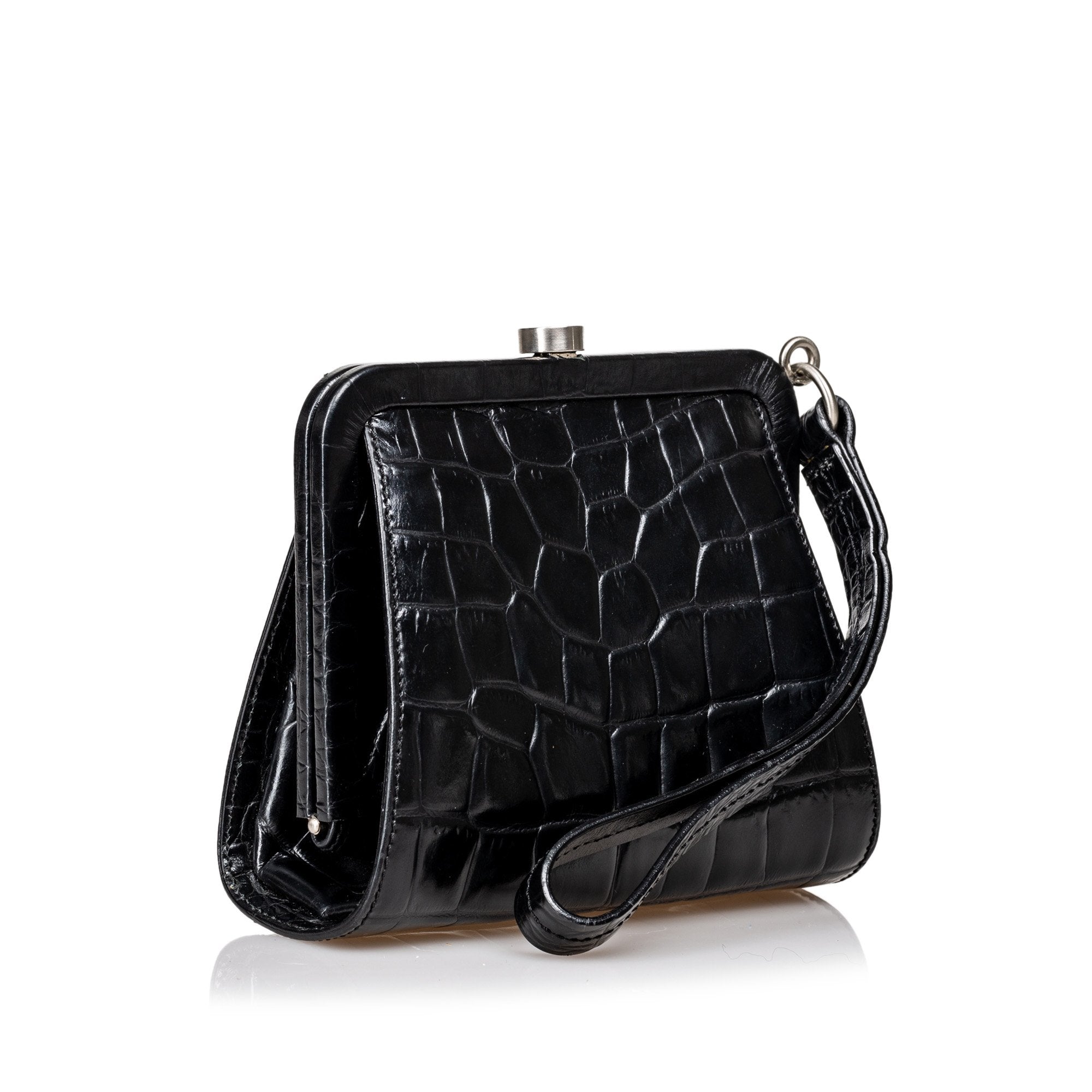 Pre-Loved Burberry Black Others Leather Embossed Clutch Bag United Kingdom