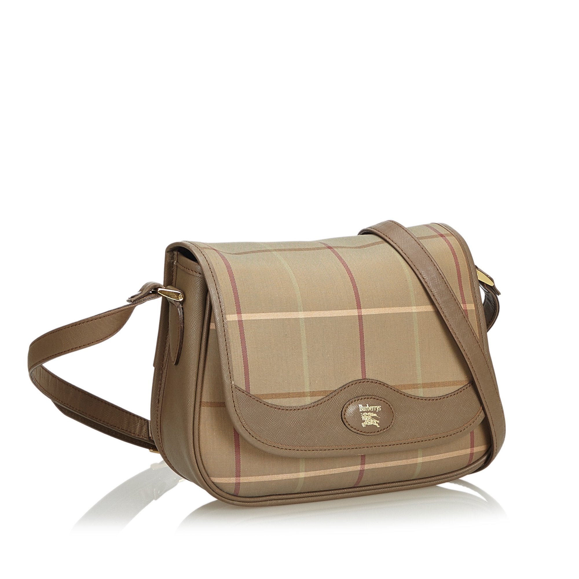 Pre-Loved Burberry Brown Beige Jacquard Fabric Crossbody Bag UNITED KINGDOM