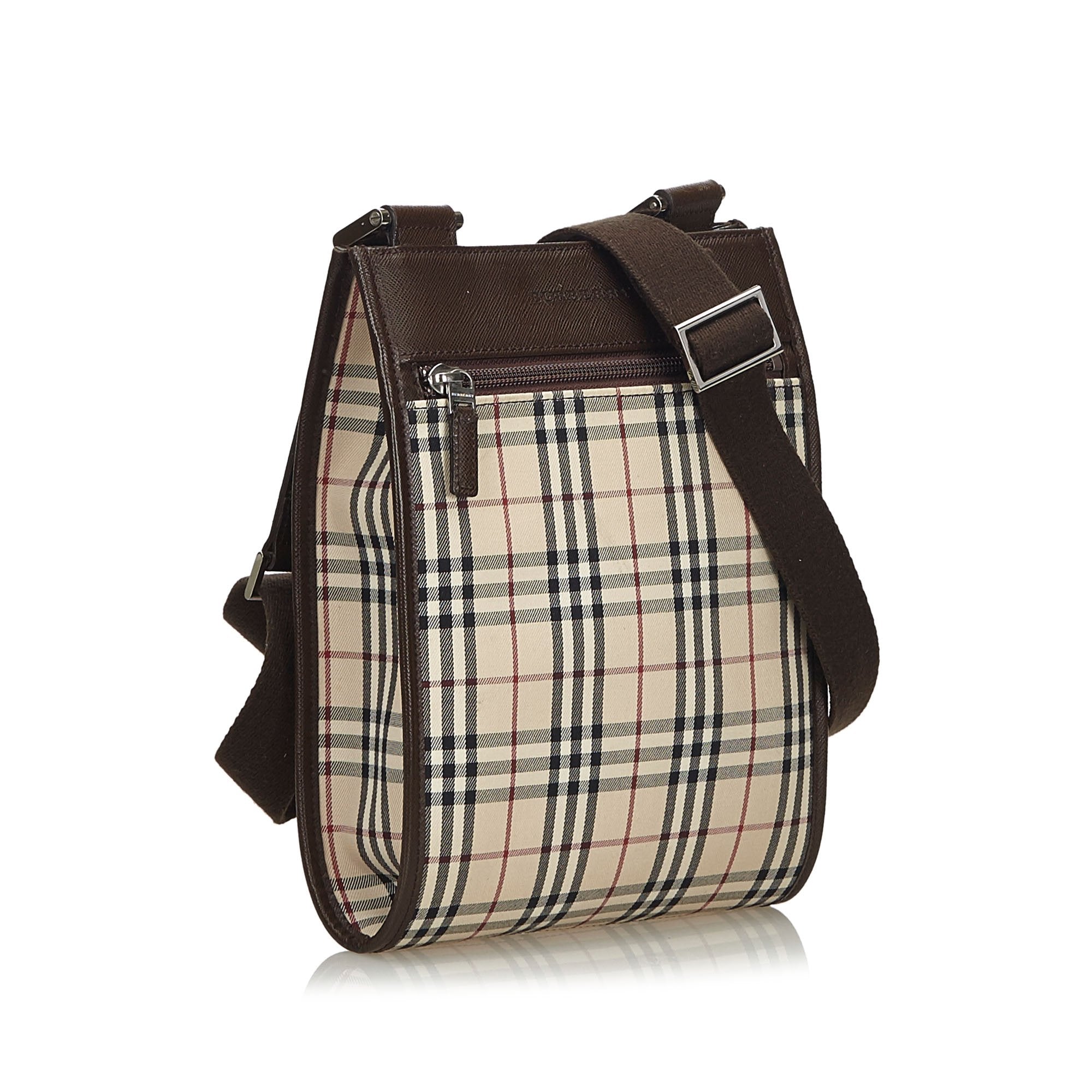 Pre-Loved Burberry Brown House Check Canvas Crossbody Bag United Kingdom
