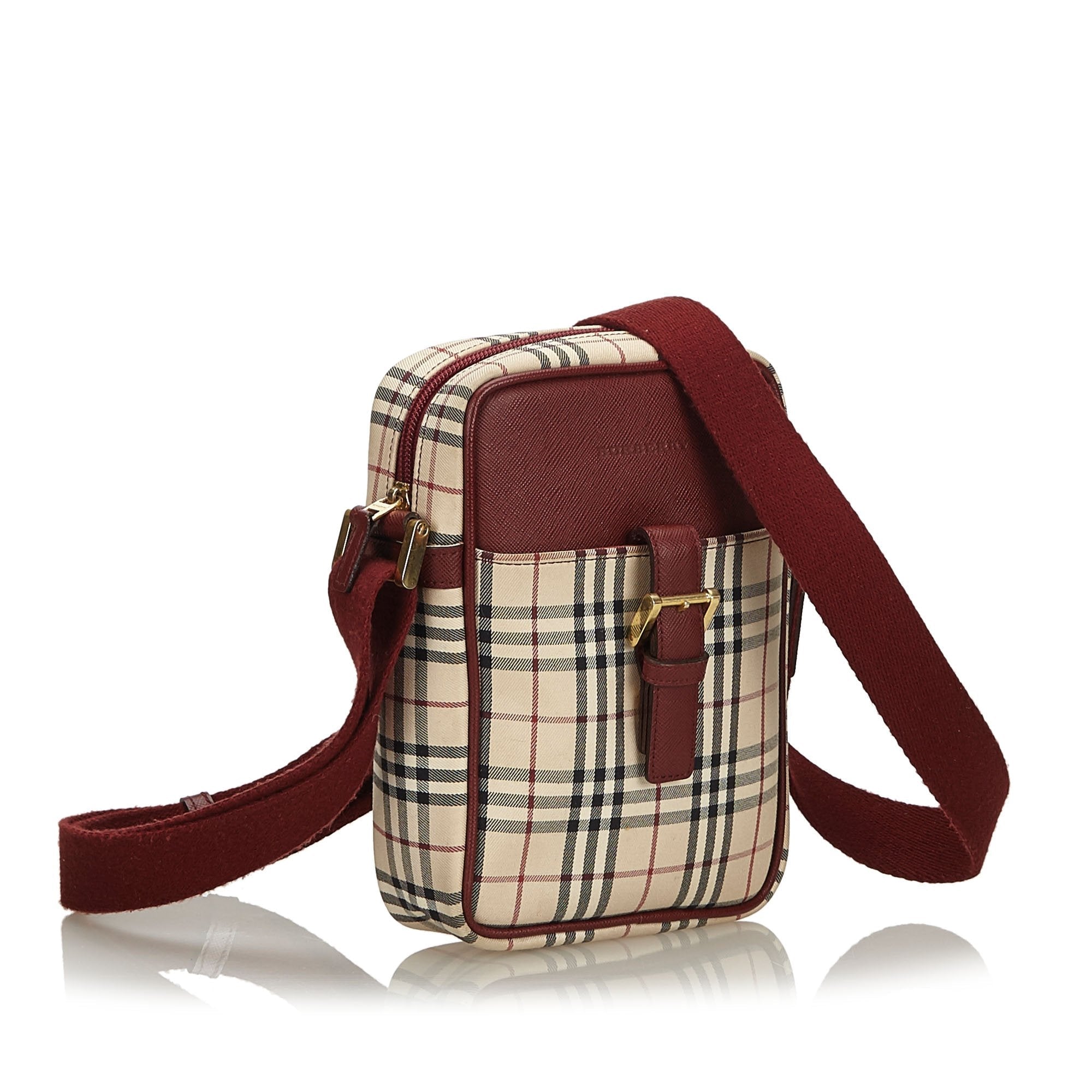 Pre-Loved Burberry Brown House Check Canvas Crossbody Bag United Kingdom