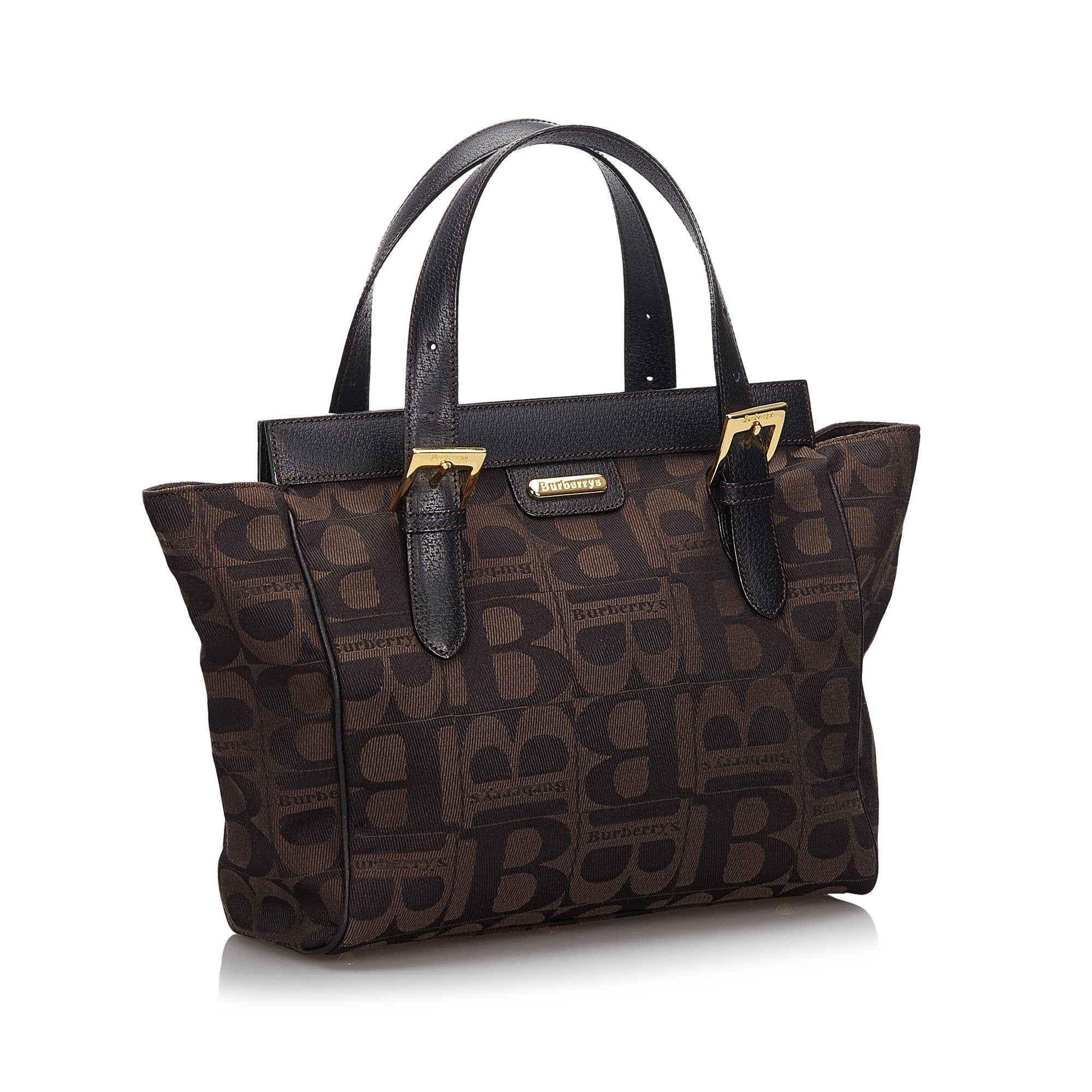 Pre-Loved Burberry Brown Dark Canvas Fabric Handbag United Kingdom