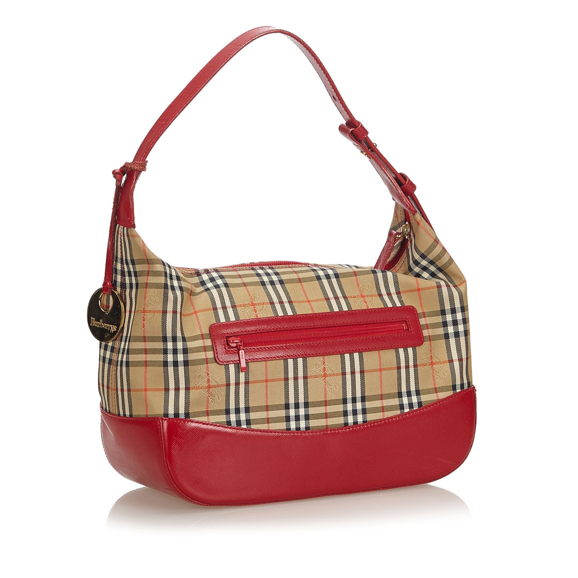 Pre-Loved Burberry Brown Haymarket Check Canvas Shoulder Bag United Kingdom